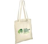 Printed Long Handled Unbleached 4oz Natural Cotton Tote Bags at GoPromotional