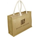 Promo prined Sherborne Expo Natural Jute Shopper Bags for retail promotions