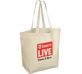 Promotional printed Hereford 10oz Heavy Duty Natural Canvas Tote Bags for company giveaways at events
