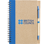 Bio Recycled Notebook & Pen in a variety of colour trim options