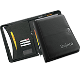 Derwent Zipped Leather Folders for business conferences and events at GoPromotional