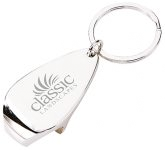 Custom branded Pear Keychain Bottle Openers engraved with your corporate logo at GoPromotional