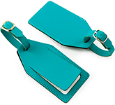 Branded Edge Recycled Leather Luggage Tags for environmentally conscious promotions