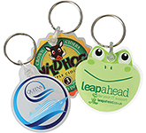 Deluxe Smart Fob Bespoke Shaped Clear Plastic Keyrings printed in full colour at GoPromotional