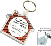 Deluxe Smart Fob House Plastic Keyrings for low cost promotional giveaways