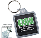 Deluxe Smart Fob Square Plastic Keyring