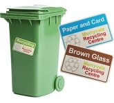 Custom printed Wheelie Bin Stickers for council awareness and recycling promotions
