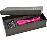 Engraved Flame Metal LED Boxed Flashlights in a choice of colours with your logo at GoPromotional