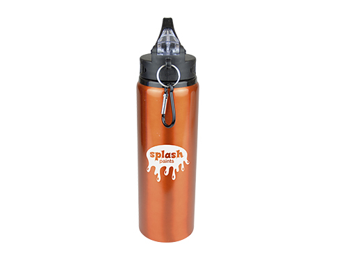 Cayen 800ml Aluminium Water Bottles - Orange