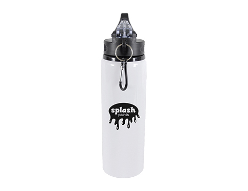 Cayen 800ml Aluminium Water Bottles - White