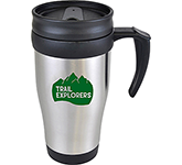 Nevada 400ml Stainless Steel Travel Mugs engraved or printed with your logo