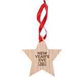 Wooden Star Tree Decorations personalised with your company design