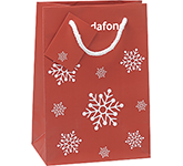 Corporate branded Snowflake Small Festive Paper Gift Bags at GoPromotional