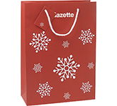 Personalised Snowflake Large Festive Paper Gift Bags at GoPromotional