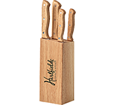 Sherwood Wooden Knife Sets branded with your logo at GoPromotional