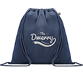 Corporate branded Nimes Recycled Cotton Denim Drawstring Bags at GoPromotional