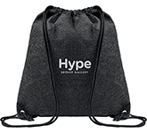 Branded Indico Recycled Felt Drawstring Bags at GoPromotional