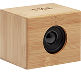 Logo printed Churchill Wireless Bamboo 3W Speakers for office giveaways at GoPromotional