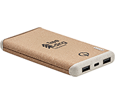 Logo branded Montana Cork Wireless Power Banks for office promotions at GoPromotional