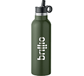 Engraved or printed Roxbury 700ml Double Wall Recycled Stainless Steel Water Bottles With Straw at GoPromotional