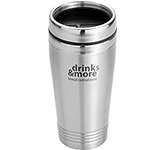 Vienna 400ml Double Wall Stainless Steel Travel Tumblers in silver at GoPromotional