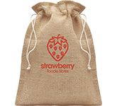 Personalised Willow Small Jute Drawcord Gift Bags at GoPromotional