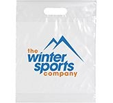 Promotional Large Clear Biodegradable Carrier Bags printed with your logo and message for distributing trade show goodies