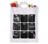 Flexi-Loop Plastic Carrier Bags in white and printed with your compay logo at GoPromotional Merchandise UK