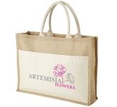 Calcutta Natural Corporate Cotton Jute Bags in natural for eco-conscious promotions
