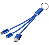 Logo printed Vegas 3-in-1 Keyring Charging Cables With Keychain at GoPromotional