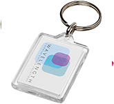 Logo branded Midi Compact Acrylic Plastic Keyrings for business giveaways at GoPromotional