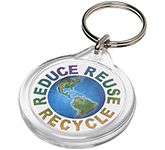 Round Acrylic Keyrings printed with your company logo and message at GoPromotional