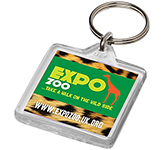 Square Plastic Keyrings printed with your logo and message