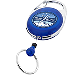Custom printed Expo Retractable Pull Reel Keyrings for trade shows, exhibitions and conferences