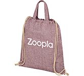 Logo printed Cross Fell Heavyweight Recycled Drawstring Tote Bags for eco-friendly promotions
