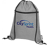 Branded Scafell Recycled RPET Heather Drawstring Bags at GoPromotional