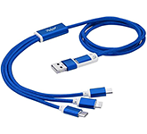 Branded Saturn 5-in-1 Braided Charging Cables in a range of colours for office giveaways