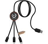 Branded SCX Design C36 Recycled Light Up Bamboo Charging Cables at GoPromotional