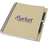 Lisburn A5 Wirebound Eco Cardboard Notebook With Pencil Printed With Your Logo At GoPromotional