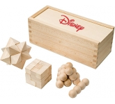 Logo 3 Piece Wooden Brain Teasers at GoPromotional