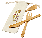 Corporate branded Buxton Bamboo Cutlery Sets with your logo at GoPromotional