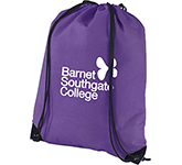 Logo branded Premium Recycled Drawstring Bags in many colours at GoPromotional