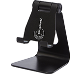 Branded Adapt Aluminium Tablet Stands in black and engraved with your logo