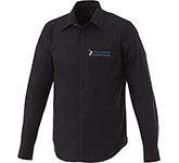 Logo branded Hamell Long Sleeve Shirt in a choice of colour options for workwear promotions