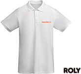 White Roly Prince Organic Workwear Polo Shirt embroidered or printed with your logo