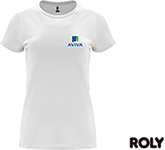 Custom Roly Capri T-Shirts in White