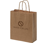 Logo branded Middleham Small Twist Handled Recycled Kraft Paper Bags at GoPromotional