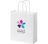 Printed Middleham Small Twist Handled Recycled Kraft Paper Bags at GoPromotional