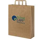 Corporate printed Leyburn Large Kraft Paper Flat Handled Recycled Paper Bags