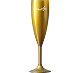 Reusable Polycarbonate Gold Champagne Flute - 187ml